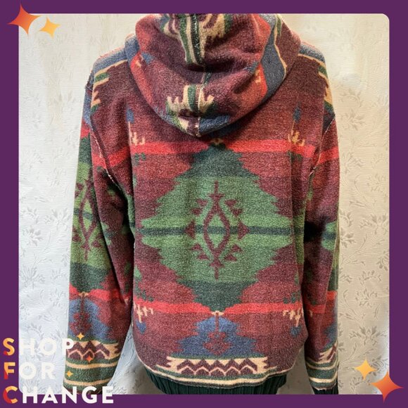 Vintage POLO by Ralph Lauren Hoodie Aztec Design Size Small - Picture 3 of 5